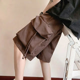 Riolio  New Men's American Workwear Shorts for Summer Casual Wear with Large Pockets Mid-Length Straight Leg Slimming Versatile Outdoor