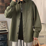 Riolio  Handsome Button Loose Shirts Turn-down Collar Solid Man Business Casual Spring Summer Thin Young Style Men's Clothing Fashion