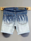 Riolio  New Summer Classic Fashion Retro Blue Denim Shorts Men's Casual Loose Straight Leg Stretch Sports High Quality Shorts 28-36