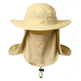 Riolio  Fishing Flap Caps Men Sun Protection Summer Quick-drying Bucket Hat Outdoor Face Wide Brim Women Bucket Hat For Fishing Climbing
