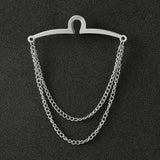 Riolio  Tie Chain Mens Necktie Windbreak Chain Metal U-chain Dress Shirts Brooch Windbreak Changeless Brooch Lapel Pin Neck Ties Clip