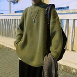 Riolio  Autumn and Winter Korean Men's Sweater Loose Fashion Lazy Pullover Long Sleeve Knitted Sweater New Style