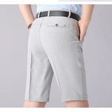 Riolio  Middle Age Suit Shorts Men New Quarter Pants Thin Style Ice Shreds Street Casual Solid Color Korean Loose Flax Pants