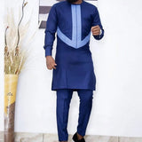 Riolio Summer African Men's Traditional Elegant Suits Outfit Dashiki 2Pcs Shirt & Pants Full Set Designer Clothes Abaya Brand Costume