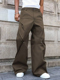 Riolio  Mens Casual Loose Wide Leg Pants Solid Color Fall Streetwear
