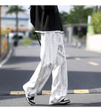 Riolio  Jeans Mens Classic Straight Leg Jeans White Tie Dye Denim Pants Unisex Fashion Casual Trousers Streetwear Hip Hop Style Washed