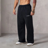 Riolio American Style New Men's Sports Pants Spring Autumn Outdoor Jogging Muscle Fitness Embroidered Straight Casual Long Pants