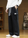 Riolio Autumn Big Pocket Men's Cargo Casual Pants Cotton Drawstring Baggy Straight Sweatpants Fashion Streetwear Hip Hop Male Trousers