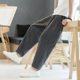 Riolio 6 Colors Summer Men's Trousers Cotton Linen Fashion Thin Soft Casual Pants Breathable Loose Shorts Straight Pants Streetwear