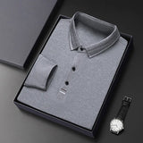 Riolio  Spring Autumn Middle-aged Men's Long Sleeve Polo Shirt