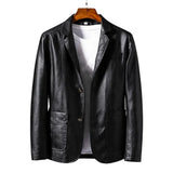 Riolio New Men Autumn Motorcycle Vintage Leather Jacket Coat Men Fashion Biker Button Pocket Design PU Leather Jacket Men 4XL