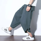 Riolio 5XL Baggy Cotton Harem Pants Men Summer Print Japanese Vintage Solid Men Women Hip Hop Plus Size Wide Leg Pants Pantalon