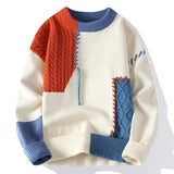 Riolio Trendy Men's Loose-Fit Knitted Sweater Casual Thickened Warm Round Neck Autumn/Winter Perfect For High School Students
