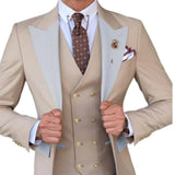 Riolio  Men's Slim Fit 3 Piece Tuxedo Suit Classic Formal Blazer Vest And Pant Set for Wedding Party Prom Business Casual Occasions