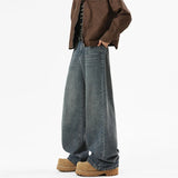 Riolio  High-quality Jeans men Wide Leg Jeans Male Loose Straight Denim Pants  Autumn Harajuku Blue Jean Trouser Streetwear Clothes 2025