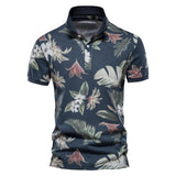 Riolio 100% Cotton Hawaii Style Polo Shirts for Men Short Sleeve Quality Casual Social Men's Polo T Shirts Summer Men Clothing