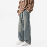 Riolio  Men Vintage Straight Wide Leg Jeans Retro Loose Casual Denim Trousers Man Women Streetwear Jeans Pants Neutral Baggy Jeans