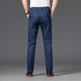 Riolio  Spring Young Men's Plaid Business Casual Pants Men's British Small Straight Slim-fitting Trend Non-iron Burgundy Trousers