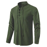 Riolio  Spring Summer Men's Linen Shirts Casual Men Long Sleeve Button Loose Henley Shirts Fashion Man Beach Breathable Shirts Clothing