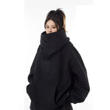 Riolio Autumn Solid Color Ninja Turtleneck Hoodies For Men Y2K Vintage Fleece Sweatshirts Hip Hop Japanese Streetwear Oversized Hoodie