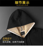 Riolio Winter Lambswool Coats Thicken Warm Jackets Long Sleeve Zipper Hoodies Casual Sports Fleece Black Coat Hooded Men Women Jacket