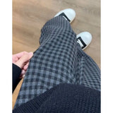 Riolio  American Retro Black and Gray Plaid Men's Spring and Summer Fashion Brand Thin Summer Relaxed Plaid Casual Pants