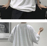 Riolio  Summer Short-sleeved Men Loose Versatile T-shirts Trendy Five-point Sleeve Solid Color Versatile Loose Tops