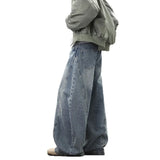 Riolio  Wide Leg Denim Pants Male Loose Cowboy Mopping Trousers baggy Men's Jeans Fashion Handsome Washed Streetwear Casual