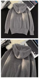 Riolio Hip hop trend men and women personality hooded knit shirt  American couple autumn and winter loose fitting Harajuku casual top