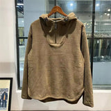 Riolio Double-sided Fleece Hoody Warm Loose Hooded Sweatshirt Men American Style High-end Retro Half Zipper Jacket Aesthetic
