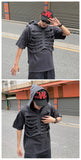 Riolio Skeleton Rib Vest Men's Summer Trendy Design High-end Sleeveless Hooded Vest American High Street Retro Jacket Aesthetic Chic