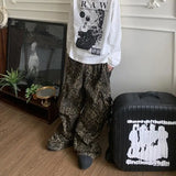 Riolio Tan Leopard Cargo Pants Men Y2K Parachute Oversize Wide Leg Trousers Male Streetwear Hip Hop Harajuku Animal Print