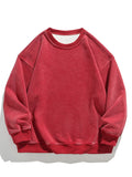 Riolio 360G Heavy Cotton Oversized Sweatshirts Men/Women Korean Fashion Couples Crew-Neck Vintage Washed Y2K Hoodie Loose Pullover Tops