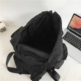 Riolio  Solid Black Men's Backpack Lightweight Outdoor Travel Backpack Harajuku Large Capacity School Bags Waterproof Nylon Bags for Men