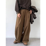 Riolio Japanese Vintage Basic Workwear Trousers For Men Women Spring Autumn Loose-fit Wide-leg Casual Pants Ins Boyfriend Style