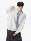 Riolio  hoodie Men Solid Color Round Neck Sweatshirt Long Sleeve Pullover Soft Comfortable Crewneck Sweatshirt For Autumn Casual Wear