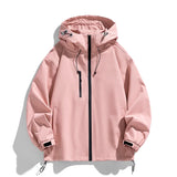 Riolio Casual Solid Color Men's Jacket Hooded Couple Outfit Unisex Outdoor Sports Hiking Jacket High Quality Men's Hiking Casual Top