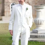Riolio  White Elegant Wedding Suits for Men Formal Groom Tailcoat Fashion Prom Party Male Suit Slim Notch Lapel Single Breasted 3 Piece