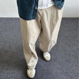 Riolio New Japanese Style Men Draped Wide Leg Pants Light Luxury Leisure Solid Color Straight Trousers Premium Elegant Sweatpants M-3XL
