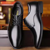Riolio Men's Breathable Leather Shoes Black Soft Leather Soft Bottom Spring And Autumn Best Man Men's Business Formal Wear Casual Shoes