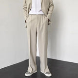 Riolio Suit Pants Men Fashion Society Mens Dress Pants Korean Loose Straight Wide Leg Pants Mens Formal Trousers