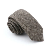 Riolio  Winter Daily Men's Women's 7cm Wool Tie Black Herringbone Brown Stripe Necktie Wedding Party Business Office Gifts Accessories