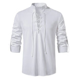 Riolio  Spring Summer Men's Linen Shirts Casual Men Long Sleeve Button Loose Henley Shirts Fashion Man Beach Breathable Shirts Clothing