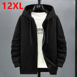 Riolio Big Size Fleece Hooded Cardigan Men's Autumn Winter Trendy Fashion Jacket plus Size Hoodie  12XL 10XL Large Size  Men Clothing