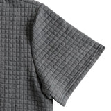 Riolio  European and American Men's Spring and Summer Trends Youth Outdoor Lapel Small Plaid Short Sleeve Shorts Sports Suit