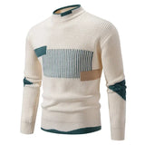 Riolio High Quality Men's New Autumn and Winter Casual Warm Color Block Sweater Knit Tops Man Clothes