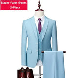 Riolio  M-6XL ( Jacket + Vest + Pants ) Boutique Pure Color Mens Business Formal Suit 3Piece Set and Two-piece Set Groom Wedding Dress