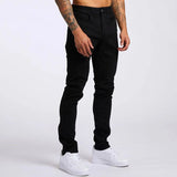 Riolio  Mens Jeans Elastic Skinny Solid Color Stretch Pencil Pants Slim Fit Denim Jeans Jogging Streetwear Cowboy Casual Trousers Blck