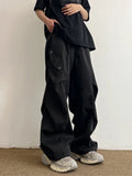 Riolio  Techwear Parachute Cargo Pants Men Hip Hop Wide Leg Trousers Male Quick Drying Streetwear Loose Oversize Korean Hip Hop