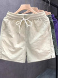 Riolio  Ice Silk Men's orts Summer Spor Casual Beachwear Qui Dry Loose Fit Polyester Fiber Youth Active Sle Faionable Pattern